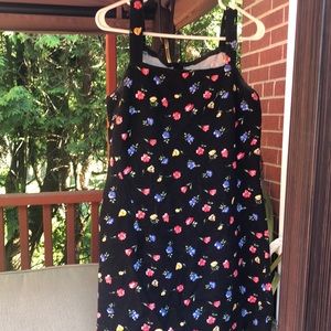 Black flower printed dress